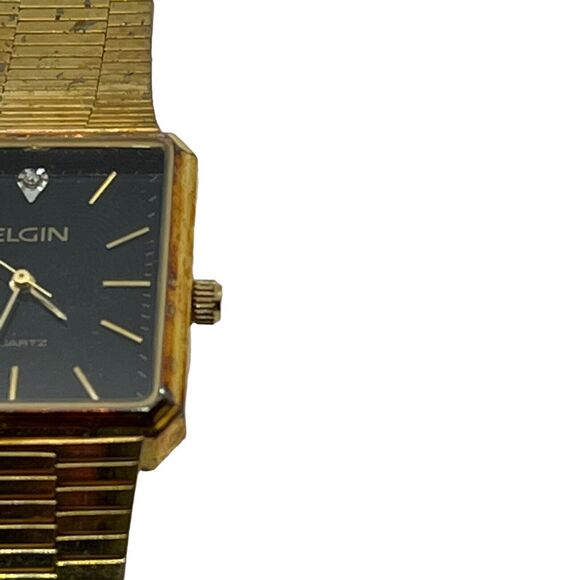 Elgin 2035 Men\'s Wristwatch Distressed Gold Tone Needs Battery Untested Vintage main image 9